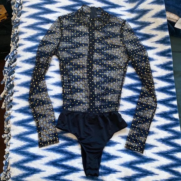 PrettyLittleThing Mesh Bodysuit NWOT - Picture 1 of 4